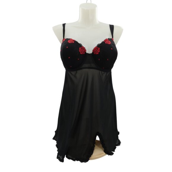 Morgan Taylor Rose Mesh Lingerie 2X | Whimsigoth Romantic Boudoir Alt Style - Picture 1 of 8